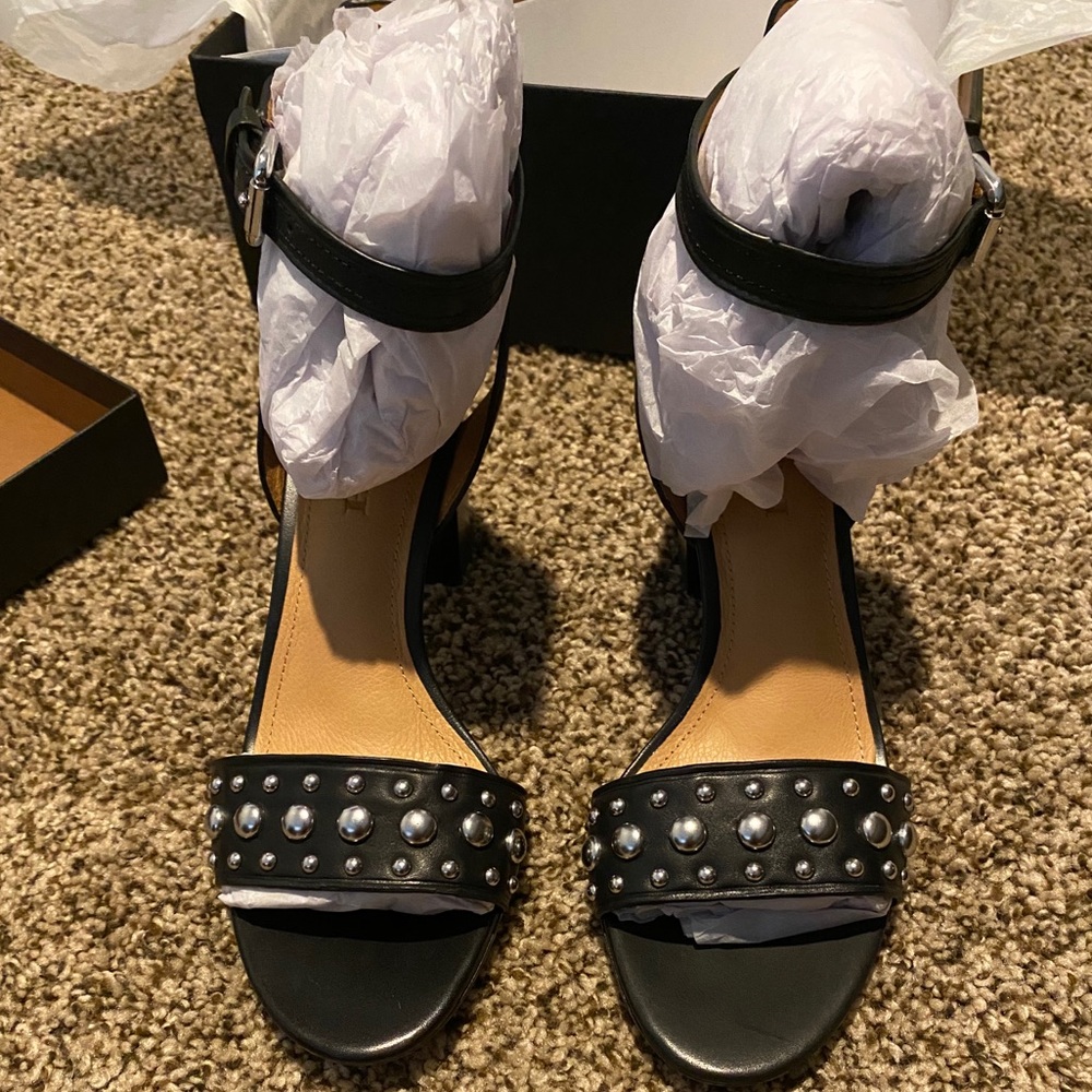 Coach Paige Studded Matte Clf/Black Sandals - Picture 4 of 8